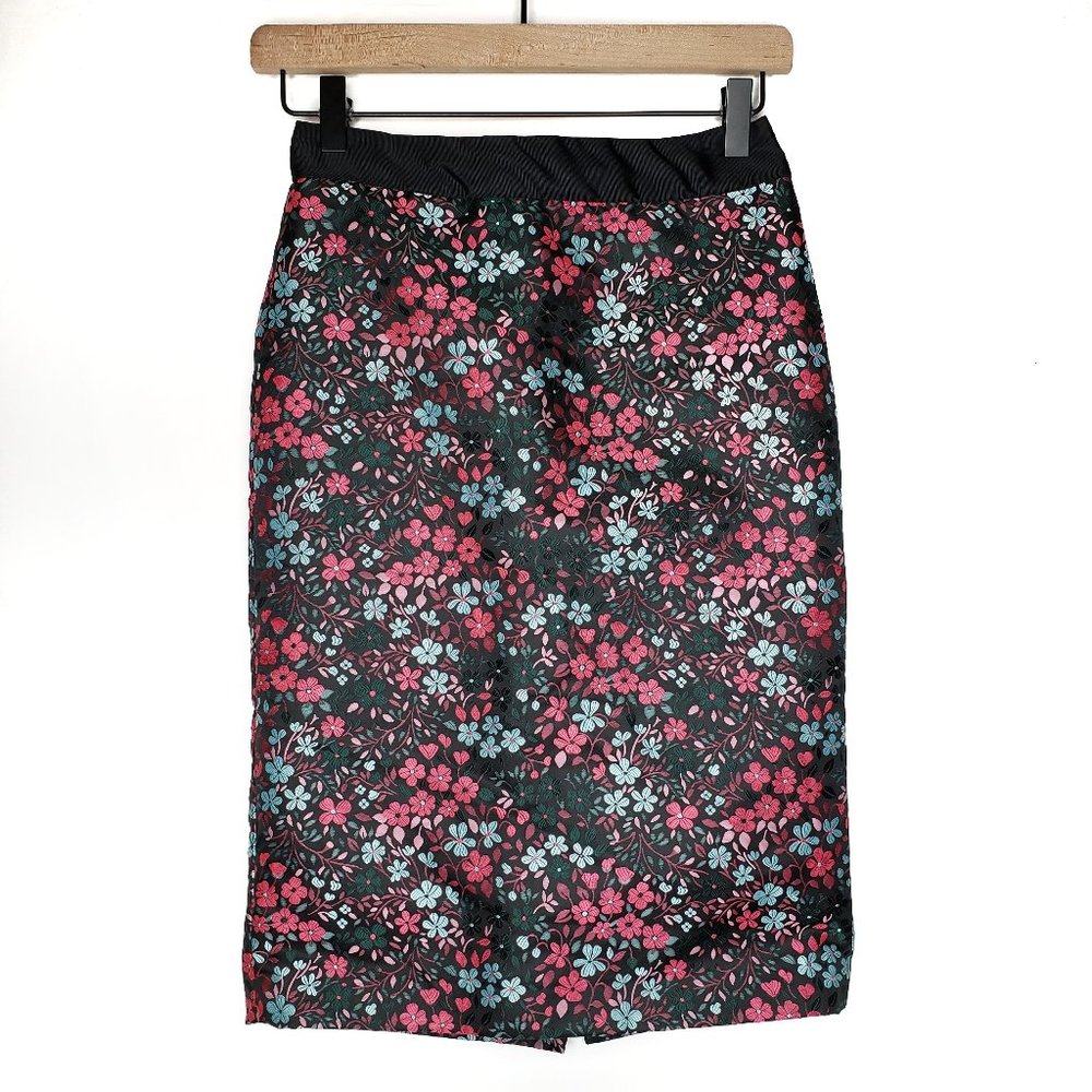 Boden Floral Brocade Pencil Skirt